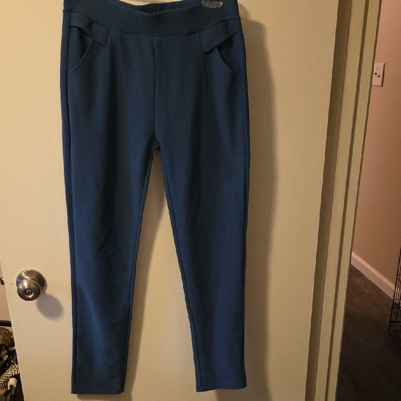 C-MODE Women's Blue Straight Leg elastic Waist Stretchy Pants - Picture 1 of 1